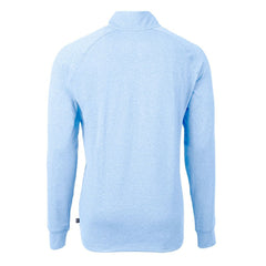 Atlanta Braves Cutter & Buck Adapt Eco Knit Stretch Recycled Quarter-Zip Pullover Top - Heather Light Blue