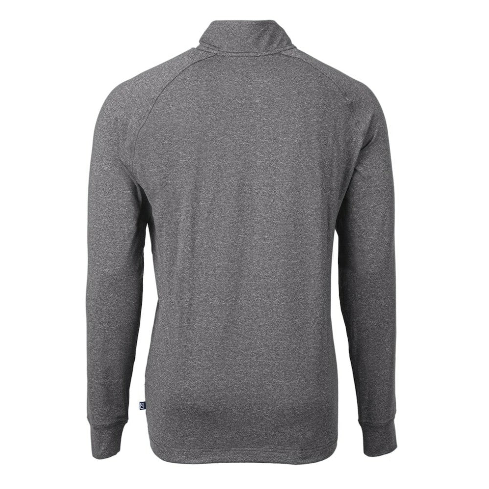 Baltimore Orioles Cutter & Buck Adapt Eco Knit Stretch Recycled Quarter-Zip Pullover Top - Heather Black