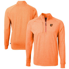 Baltimore Orioles Cutter & Buck Adapt Eco Knit Stretch Recycled Quarter-Zip Pullover Top - Heather Orange