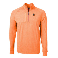 Baltimore Orioles Cutter & Buck Adapt Eco Knit Stretch Recycled Quarter-Zip Pullover Top - Heather Orange