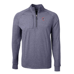 Chicago Cubs Cutter & Buck Adapt Eco Knit Stretch Recycled Quarter-Zip Pullover Top - Heather Navy