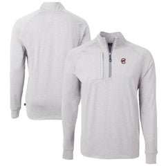 Chicago Cubs Cutter & Buck Adapt Eco Knit Stretch Recycled Quarter-Zip Pullover Top - Heather Gray