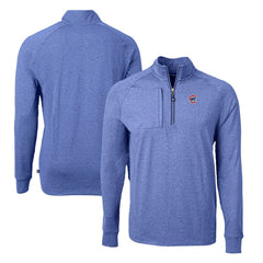 Chicago Cubs Cutter & Buck Adapt Eco Knit Stretch Recycled Quarter-Zip Pullover Top - Heather Royal