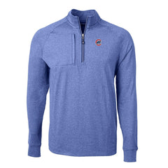 Chicago Cubs Cutter & Buck Adapt Eco Knit Stretch Recycled Quarter-Zip Pullover Top - Heather Royal