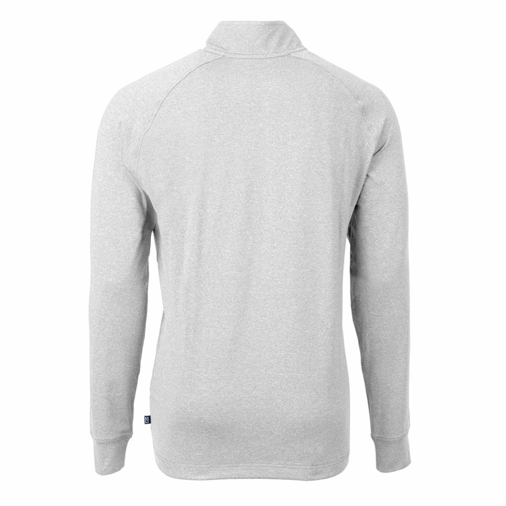 Milwaukee Brewers Cutter & Buck Adapt Eco Knit Stretch Recycled Quarter-Zip Pullover Top - Heather Gray