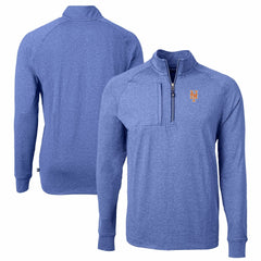 New York Mets Cutter & Buck Adapt Eco Knit Stretch Recycled Quarter-Zip Pullover Top - Heather Royal