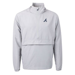 Atlanta Braves Cutter & Buck Charter Eco Recycled Half-Zip Anorak Jacket - Gray