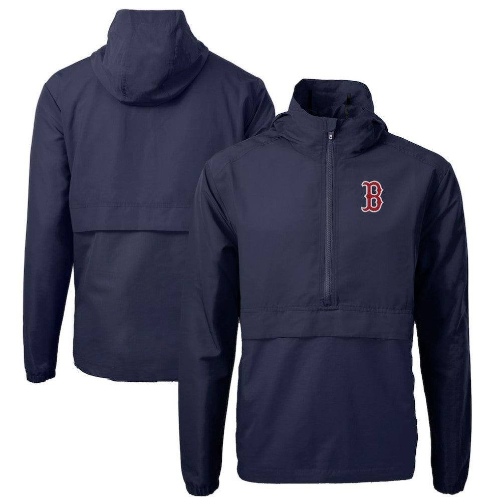 Boston Red Sox Cutter & Buck Charter Eco Recycled Half-Zip Anorak Jacket - Navy