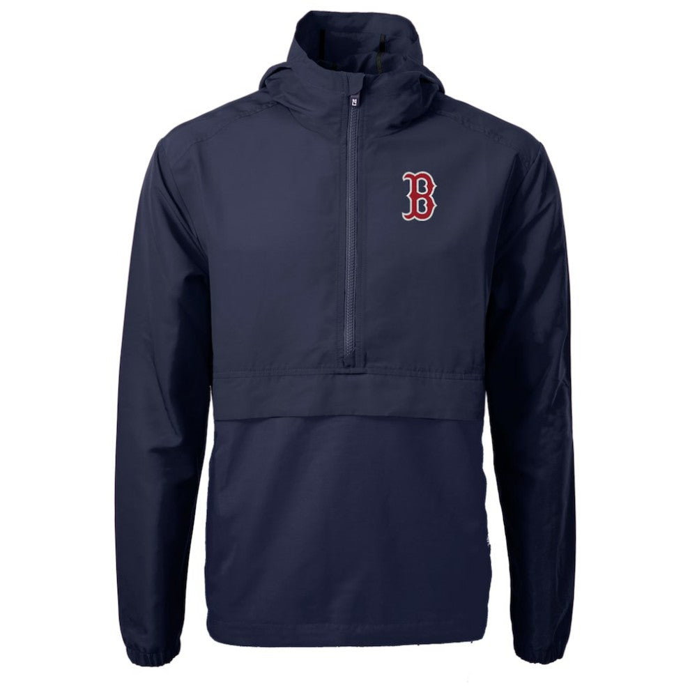 Boston Red Sox Cutter & Buck Charter Eco Recycled Half-Zip Anorak Jacket - Navy