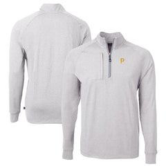 Pittsburgh Pirates Cutter & Buck Adapt Eco Knit Stretch Recycled Quarter-Zip Pullover Top - Heather Gray
