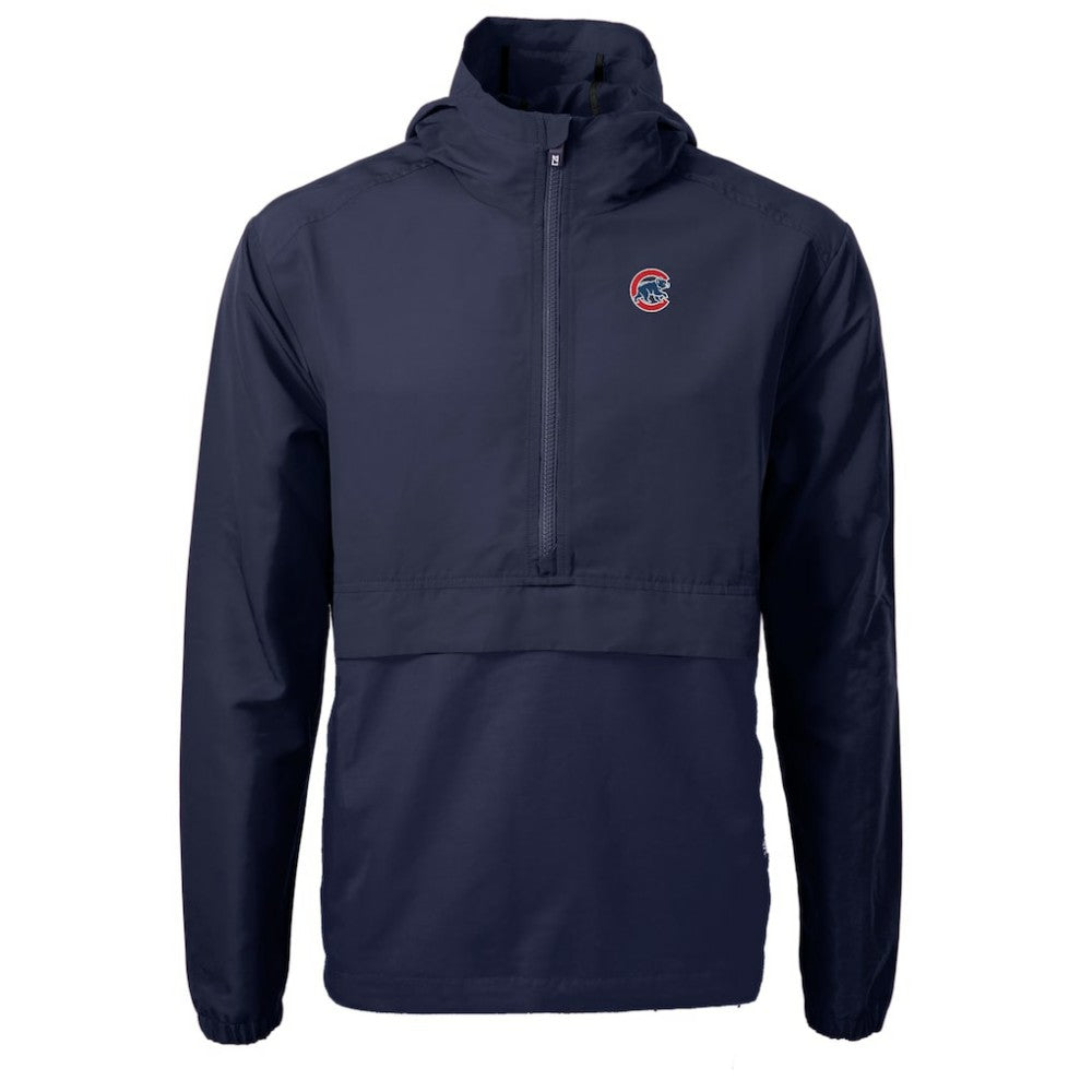 Chicago Cubs Cutter & Buck Charter Eco Recycled Half-Zip Anorak Jacket - Navy