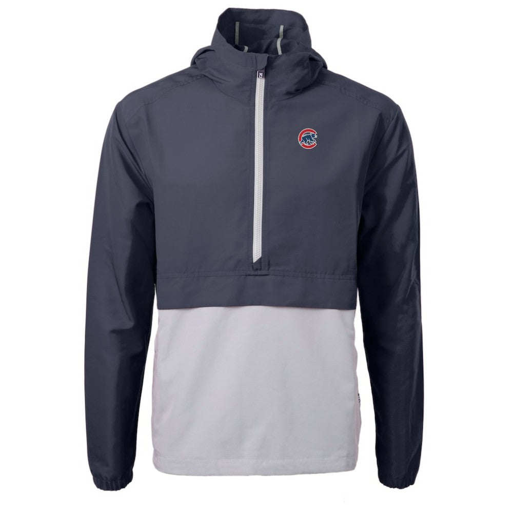 Chicago Cubs Cutter & Buck Charter Eco Recycled Half-Zip Anorak Jacket - Navy/Gray