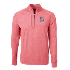 St. Louis Cardinals Cutter & Buck Adapt Eco Knit Stretch Recycled Quarter-Zip Pullover Top - Heather Red