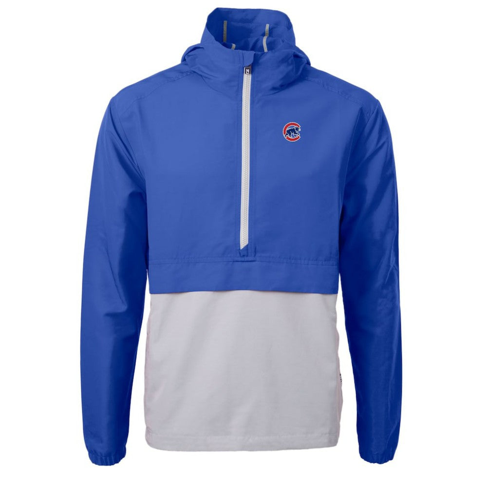 Chicago Cubs Cutter & Buck Charter Eco Recycled Half-Zip Anorak Jacket - Royal/Gray