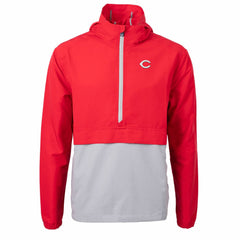 Cincinnati Reds Cutter & Buck Charter Eco Recycled Half-Zip Anorak Jacket - Red/Gray