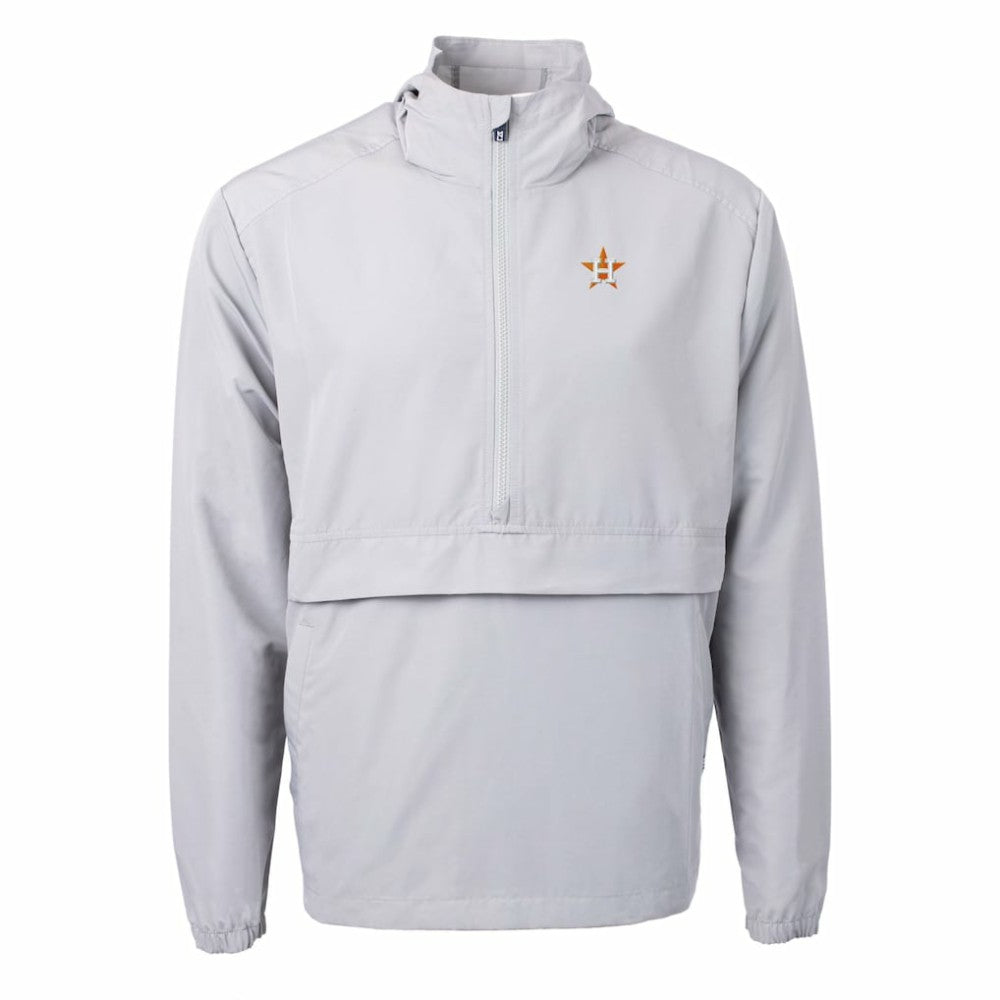 Houston Astros Cutter & Buck Charter Eco Recycled Half-Zip Anorak Jacket - Gray