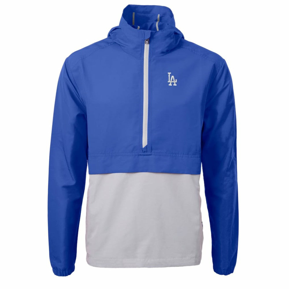 Los Angeles Dodgers Cutter & Buck Charter Eco Recycled Half-Zip Anorak Jacket - Royal/Gray