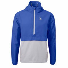 Los Angeles Dodgers Cutter & Buck Charter Eco Recycled Half-Zip Anorak Jacket - Royal/Gray
