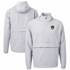Milwaukee Brewers Cutter & Buck Charter Eco Recycled Half-Zip Anorak Jacket - Gray