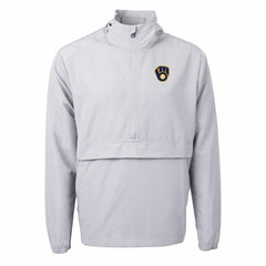 Milwaukee Brewers Cutter & Buck Charter Eco Recycled Half-Zip Anorak Jacket - Gray