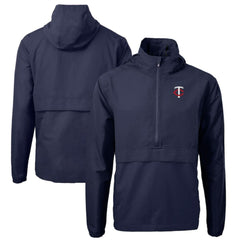 Minnesota Twins Cutter & Buck Charter Eco Recycled Half-Zip Anorak Jacket - Navy