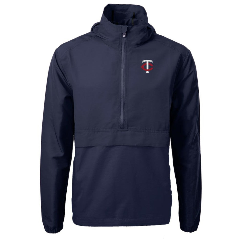 Minnesota Twins Cutter & Buck Charter Eco Recycled Half-Zip Anorak Jacket - Navy