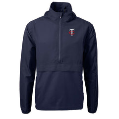 Minnesota Twins Cutter & Buck Charter Eco Recycled Half-Zip Anorak Jacket - Navy