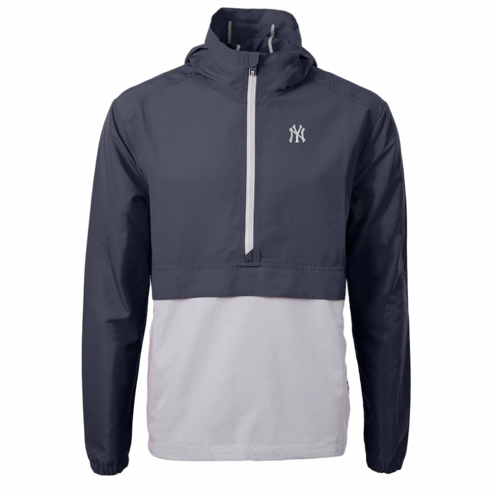 New York Yankees Cutter & Buck Charter Eco Recycled Half-Zip Anorak Jacket - Navy/Gray