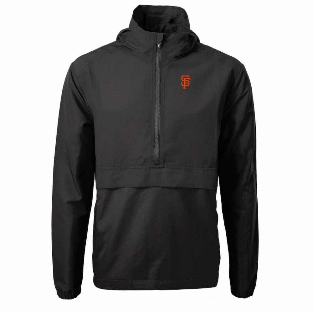 San Francisco Giants Cutter & Buck Charter Eco Recycled Half-Zip Anorak Jacket - Black