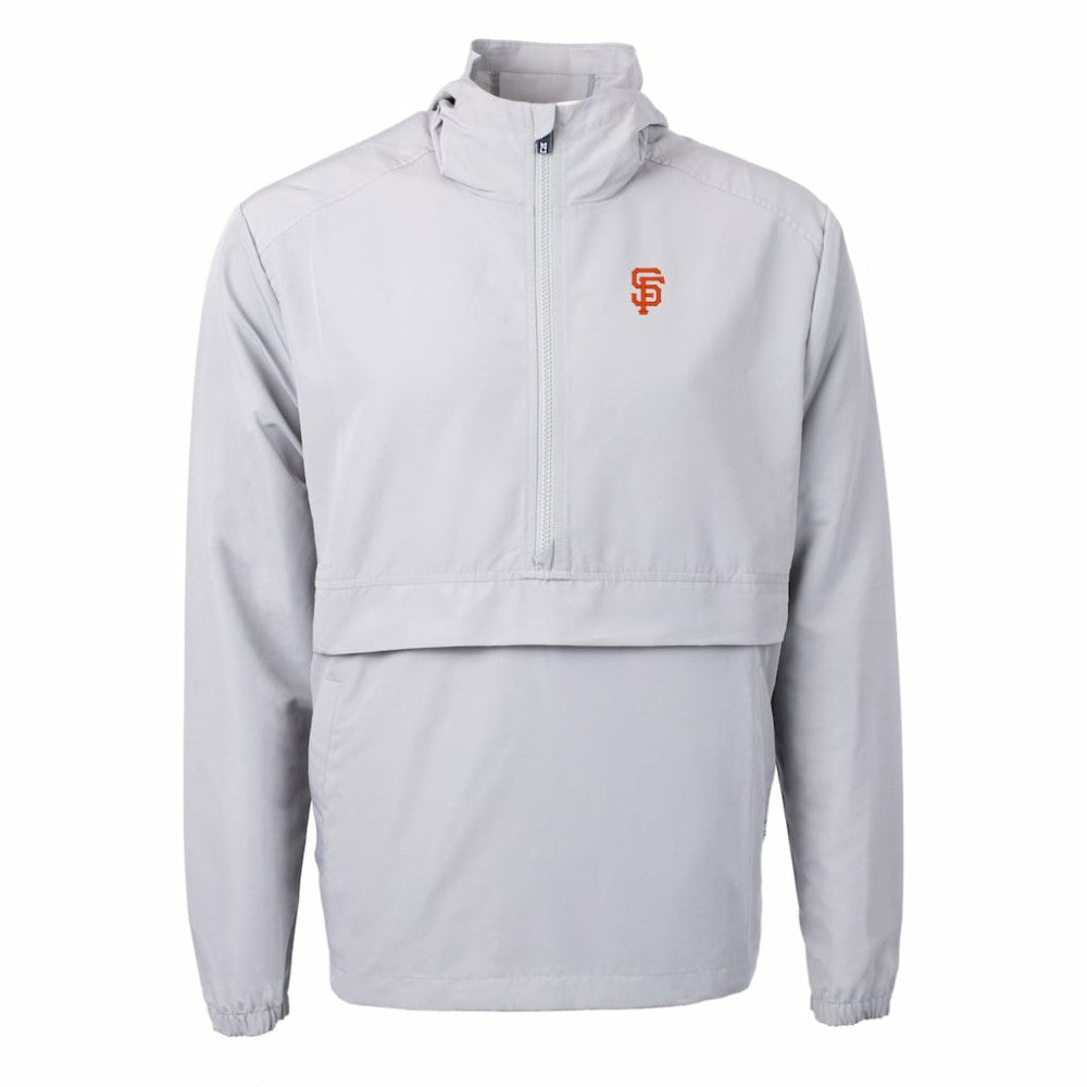 San Francisco Giants Cutter & Buck Charter Eco Recycled Half-Zip Anorak Jacket - Gray