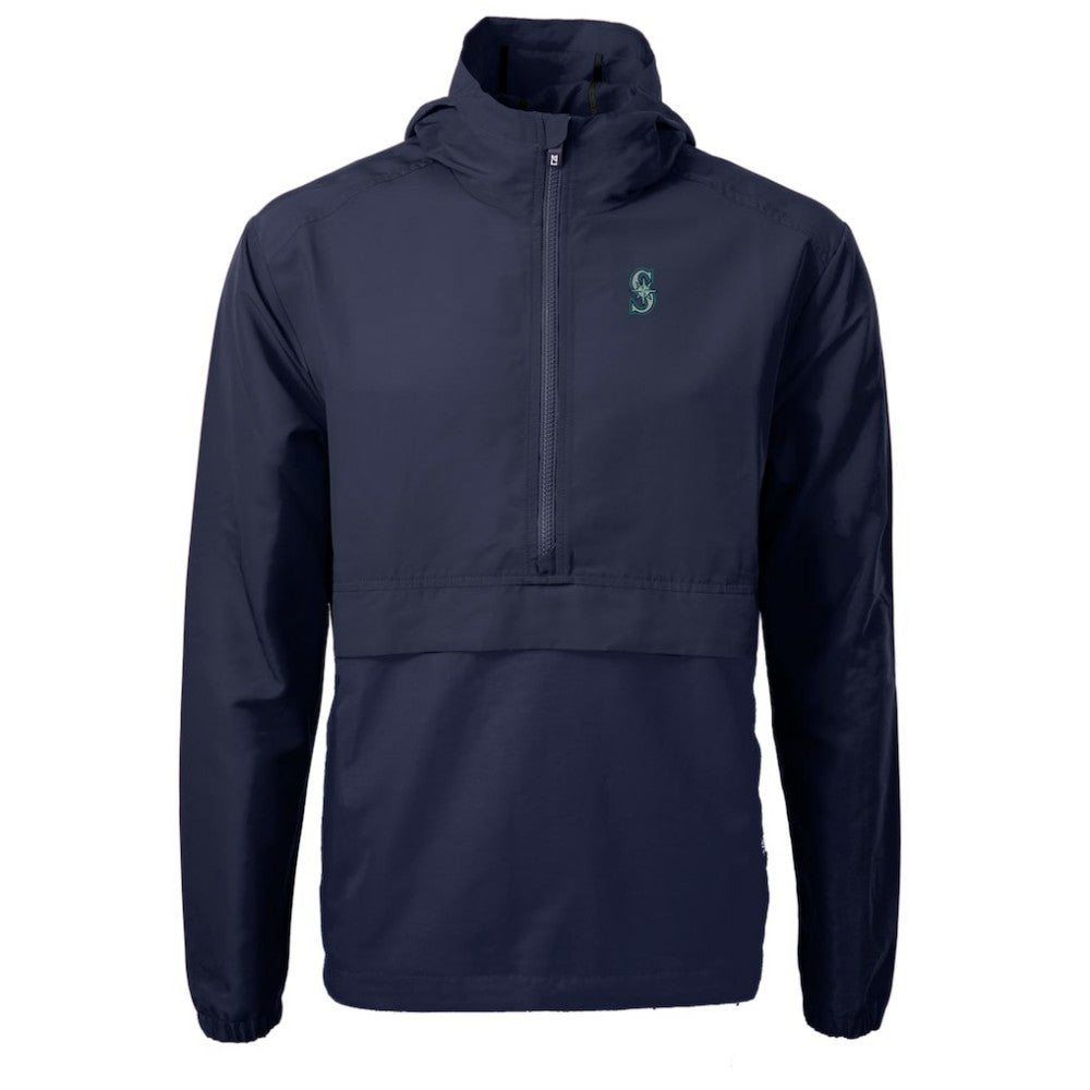 Seattle Mariners Cutter & Buck Charter Eco Recycled Half-Zip Anorak Jacket - Navy
