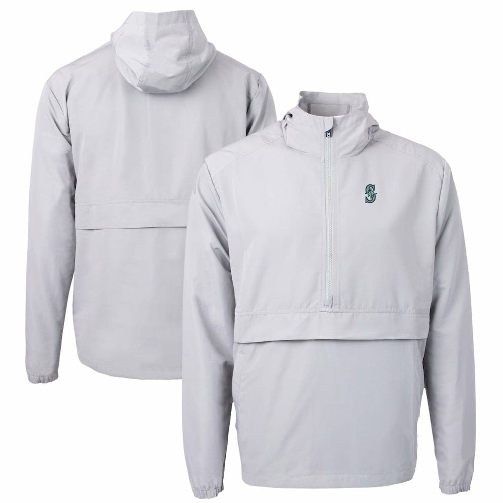 Seattle Mariners Cutter & Buck Charter Eco Recycled Half-Zip Anorak Jacket - Gray