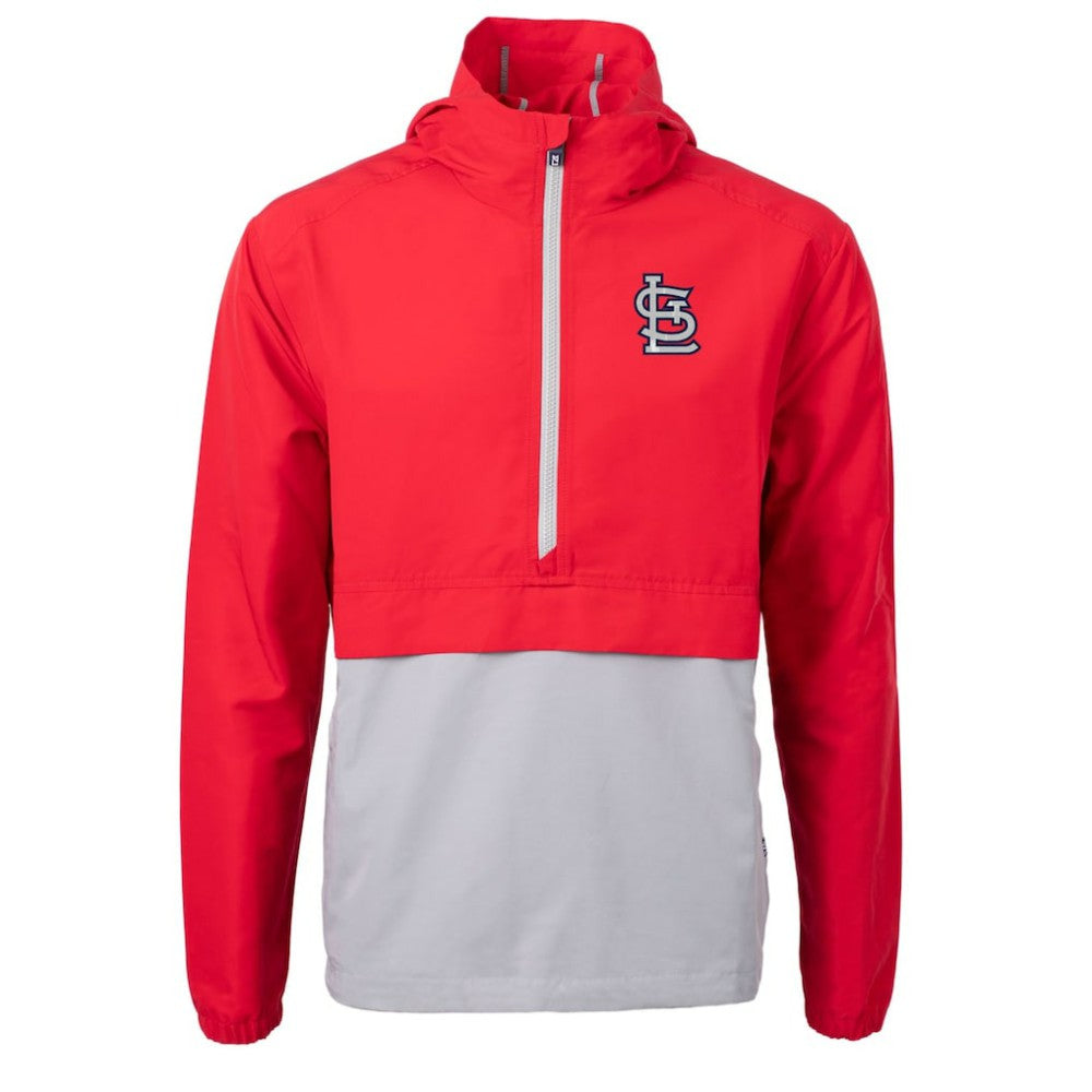 St. Louis Cardinals Cutter & Buck Charter Eco Recycled Half-Zip Anorak Jacket - Red/Gray