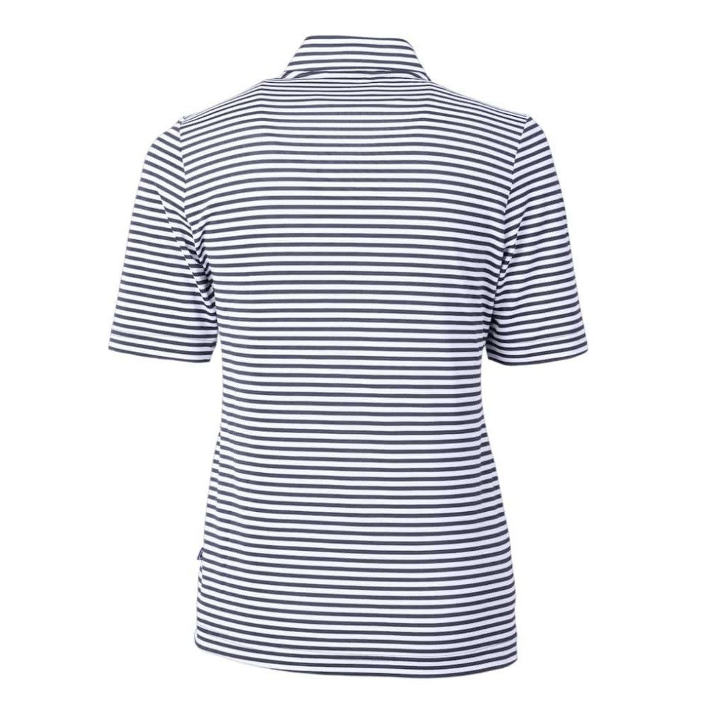 Atlanta Braves Cutter & Buck Women's Virtue Eco Pique Stripe Top - Navy