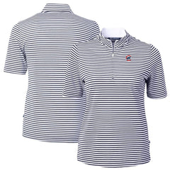 Chicago Cubs Cutter & Buck Women's Virtue Eco Pique Stripe Top - Navy