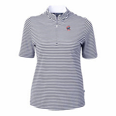 Chicago Cubs Cutter & Buck Women's Virtue Eco Pique Stripe Top - Navy