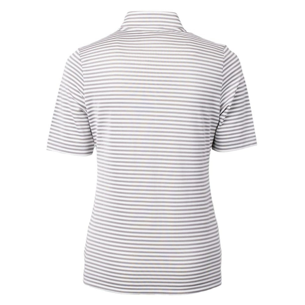 Philadelphia Phillies Cutter & Buck Women's Virtue Eco Pique Stripe Top - Gray