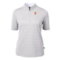 San Francisco Giants Cutter & Buck Women's Virtue Eco Pique Stripe Top - Gray