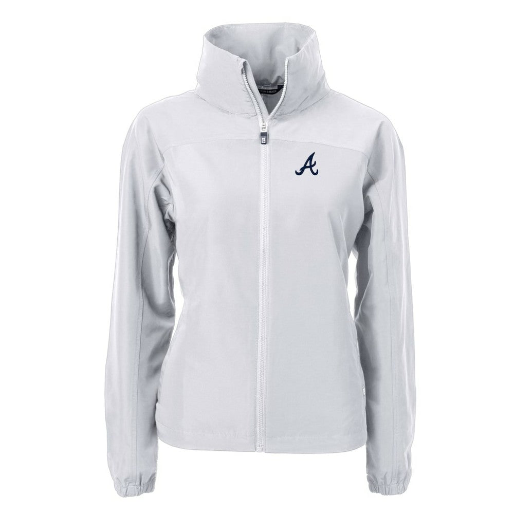 Atlanta Braves Cutter & Buck Women's Charter Eco Recycled Full-Zip Jacket - Gray