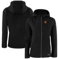 Baltimore Orioles Cutter & Buck Women's Evoke Eco Softshell Recycled Full-Zip Jacket - Black