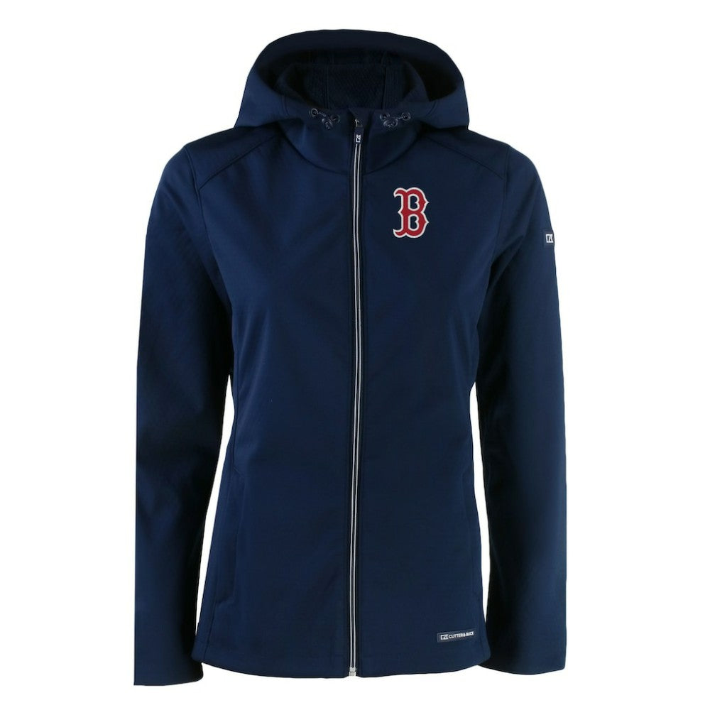 Boston Red Sox Cutter & Buck Women's Evoke Eco Softshell Recycled Full-Zip Jacket - Navy