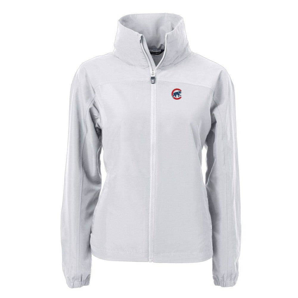 Chicago Cubs Cutter & Buck Women's Charter Eco Recycled Full-Zip Jacket - Gray