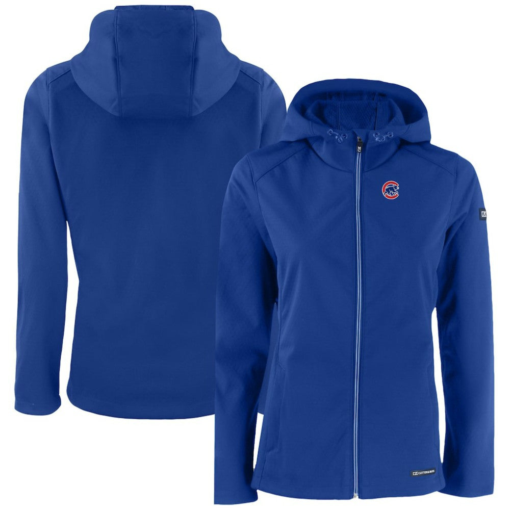Chicago Cubs Cutter & Buck Women's Evoke Eco Softshell Recycled Full-Zip Jacket - Royal