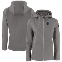 Detroit Tigers Cutter & Buck Women's Evoke Eco Softshell Recycled Full-Zip Jacket - Gray