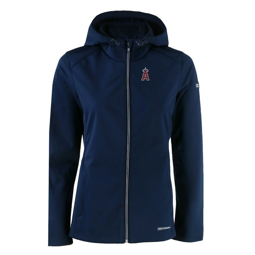 Los Angeles Angels Cutter & Buck Women's Evoke Eco Softshell Recycled Full-Zip Jacket - Navy