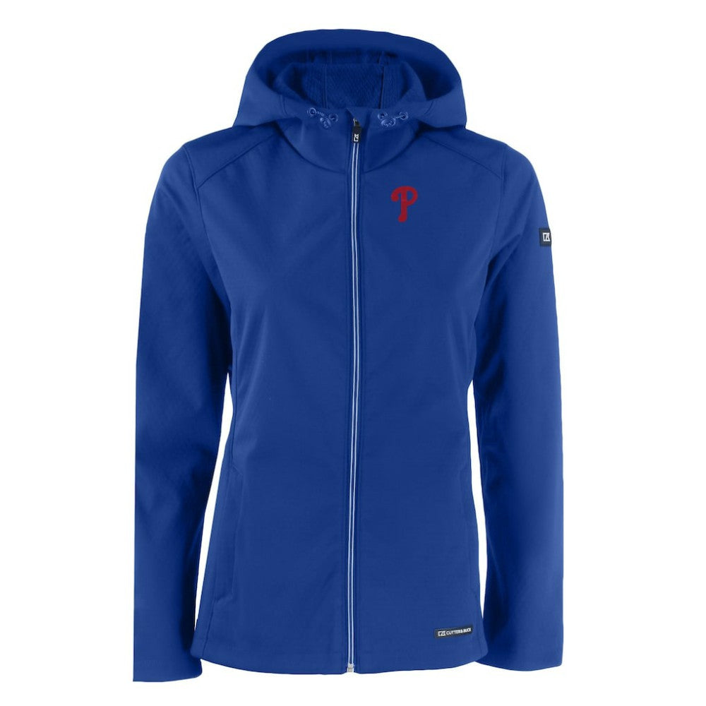 Philadelphia Phillies Cutter & Buck Women's Evoke Eco Softshell Recycled Full-Zip Jacket - Royal