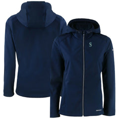 Seattle Mariners Cutter & Buck Women's Evoke Eco Softshell Recycled Full-Zip Jacket - Navy