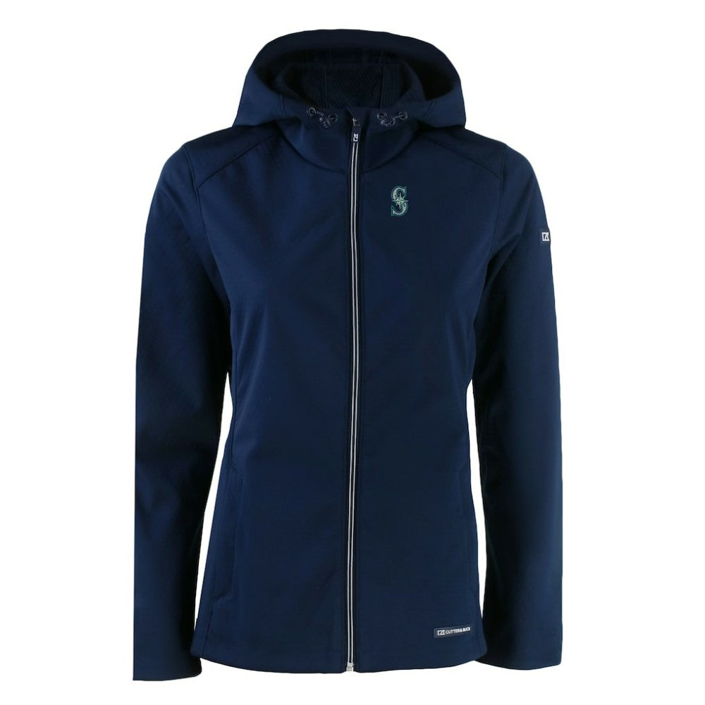 Seattle Mariners Cutter & Buck Women's Evoke Eco Softshell Recycled Full-Zip Jacket - Navy