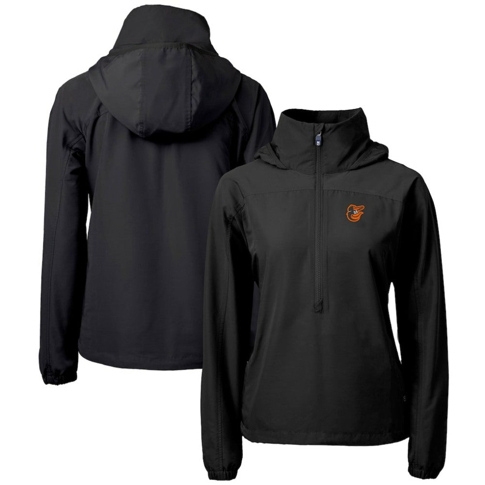 Baltimore Orioles Cutter & Buck Women's Charter Eco Recycled Half-Zip Anorak Jacket - Black