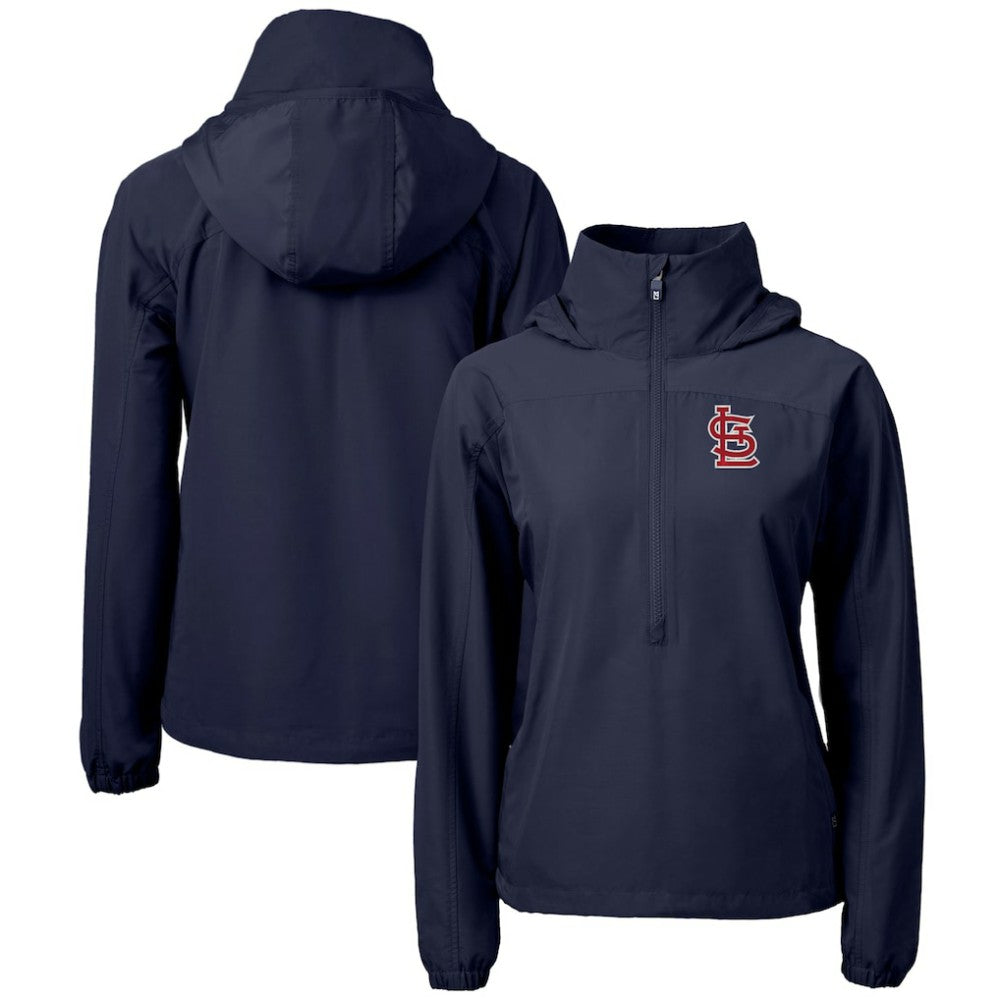 St. Louis Cardinals Cutter & Buck Women's Charter Eco Recycled Half-Zip Anorak Jacket - Navy